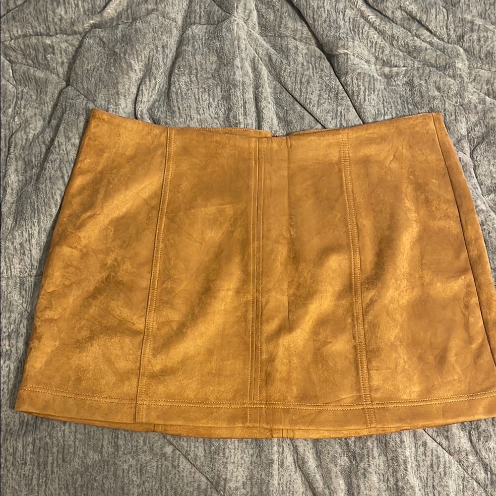 Tan Suede Mini Skirt